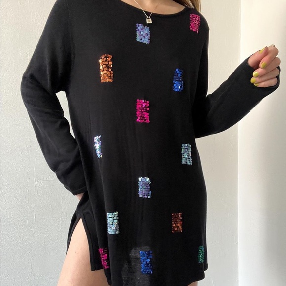 Vintage Silk and Sequins Knit Top/Dress - Picture 4 of 6